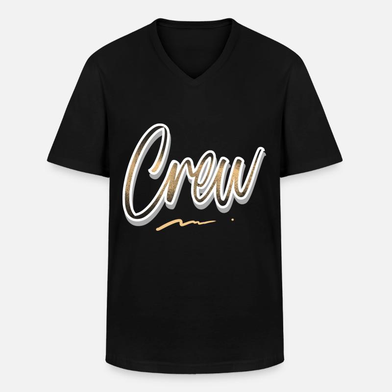 Crew - Männer-T-Shirt mit V-Ausschnitt - Schwarz