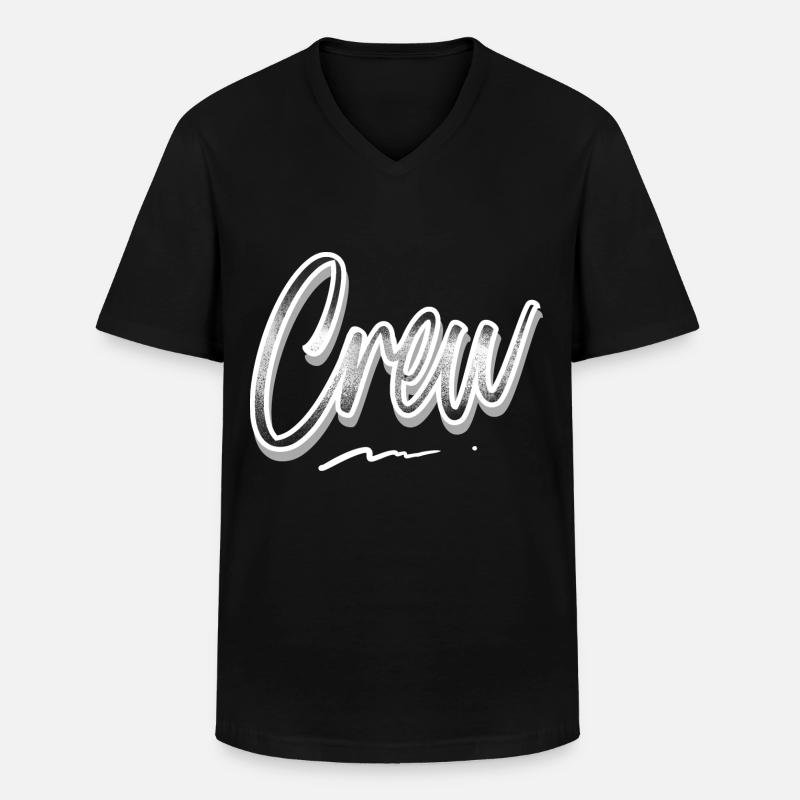 Crew - Men's V-Neck T-Shirt - black