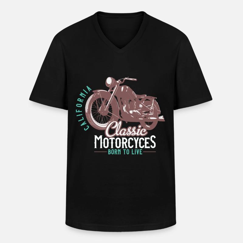 Biker, Motorradfahrer - Männer-T-Shirt mit V-Ausschnitt - Schwarz