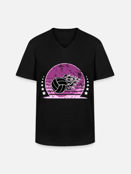 Volleyball - Men's V-Neck T-Shirt - black