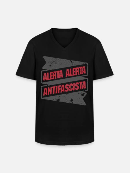 alerta alerta antifascista - Men's V-Neck T-Shirt - black