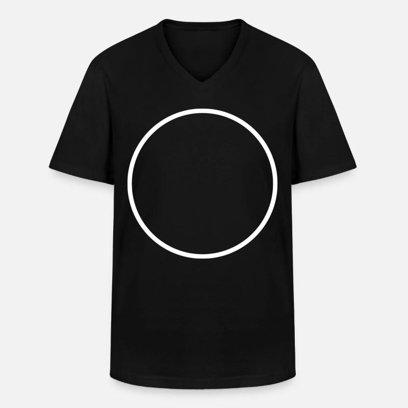 White Round Circle - Men's V-Neck T-Shirt - black