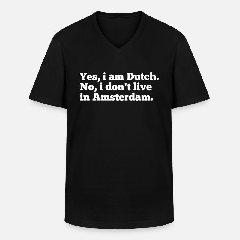 Holländisch - Männer-T-Shirt mit V-Ausschnitt - Schwarz