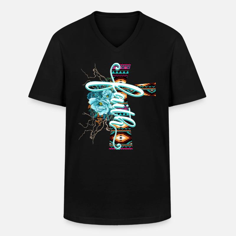 Glaube - Männer-T-Shirt mit V-Ausschnitt - Schwarz