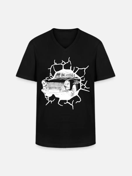 Trabi Oldtimer Mauerfall Ostalgie Ossi - Männer-T-Shirt mit V-Ausschnitt - Schwarz