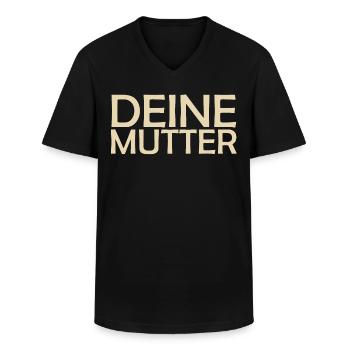 Deine Mutter Spruch - Männer-T-Shirt mit V-Ausschnitt - Schwarz - Vorne - AI Model Male 178 dark (178cm)