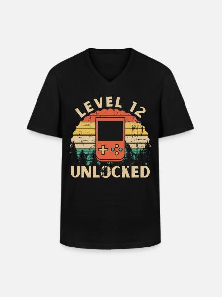 Level 12 Unlocked - Men's V-Neck T-Shirt - black