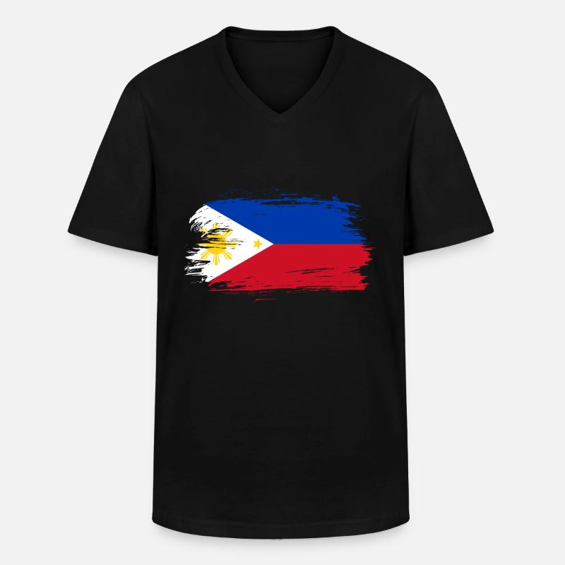 Philippinen Flagge - Männer-T-Shirt mit V-Ausschnitt - Schwarz