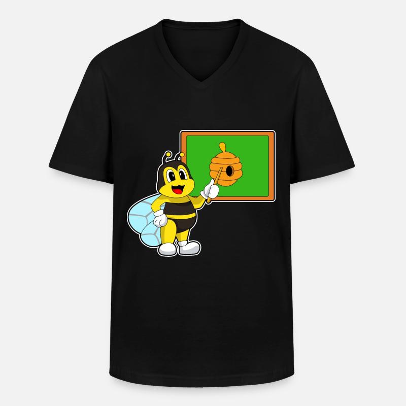 Biene Lehrer Pointer Bienennest - Männer-T-Shirt mit V-Ausschnitt - Schwarz