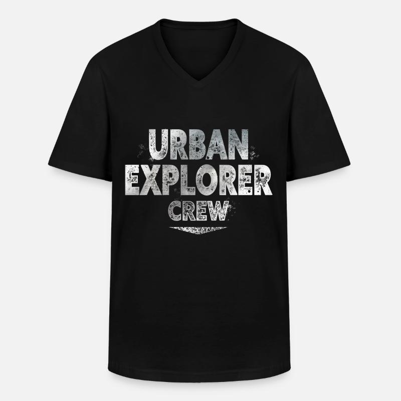 Urban Explorer - Männer-T-Shirt mit V-Ausschnitt - Schwarz