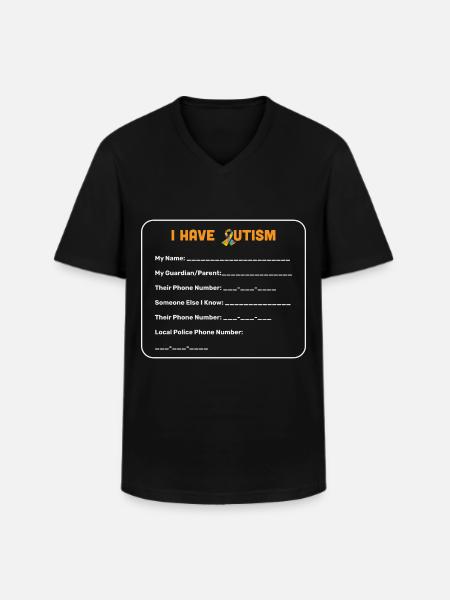 Autism tap - Men's V-Neck T-Shirt - black