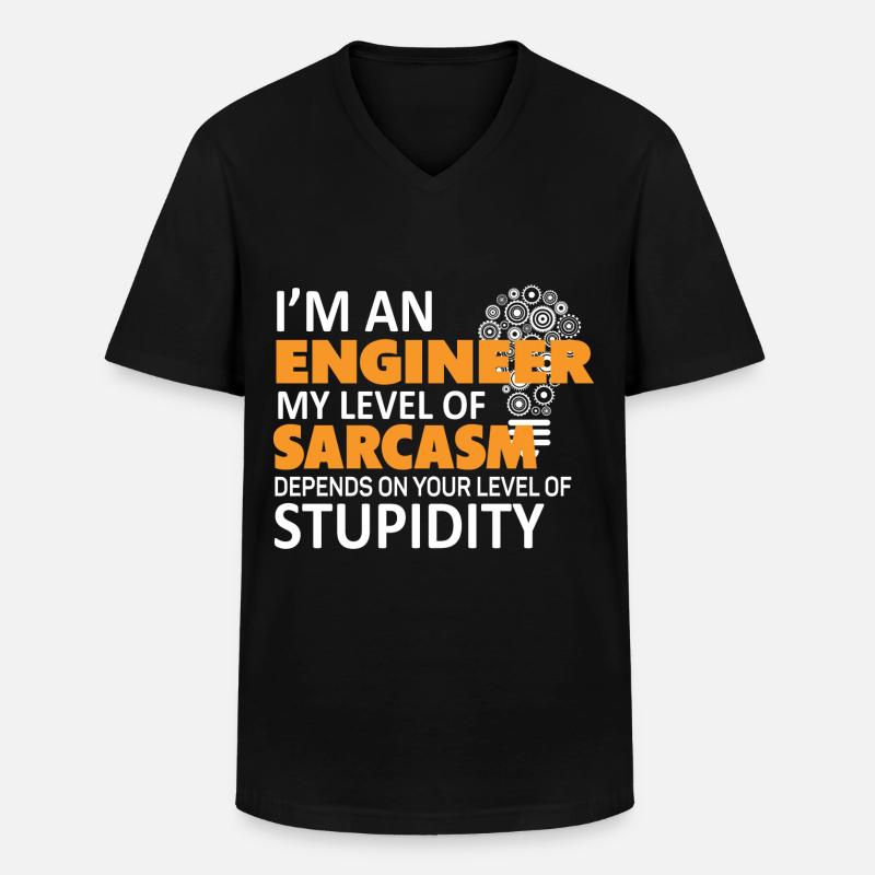 Ingenieur Spruch - Männer-T-Shirt mit V-Ausschnitt - Schwarz