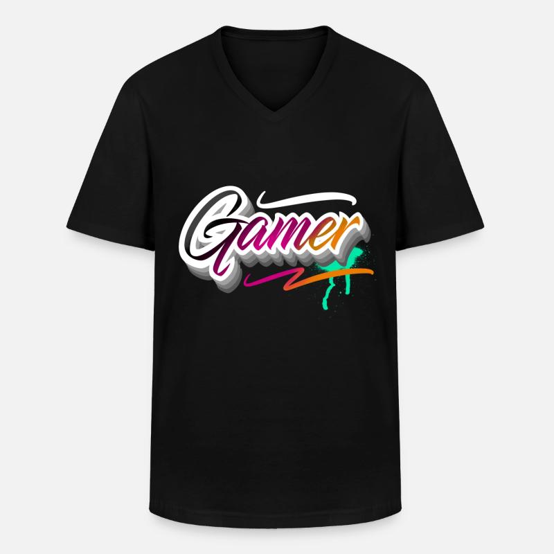 Jeux de joueurs - T-shirt col V Homme - noir