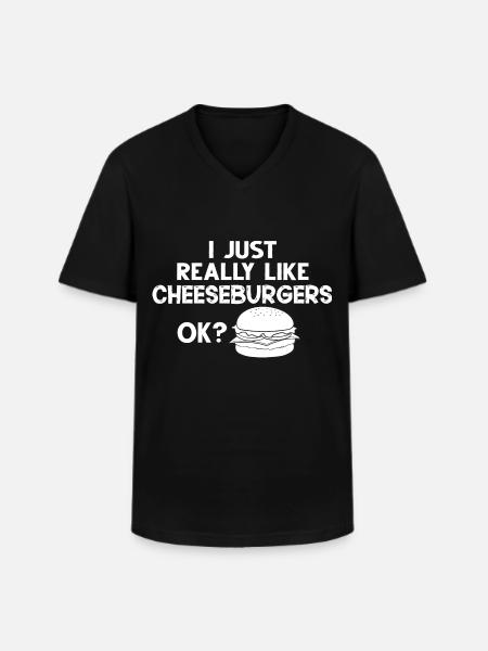 Cheeseburger Cheese Sandwich Hamburger - Men's V-Neck T-Shirt - black