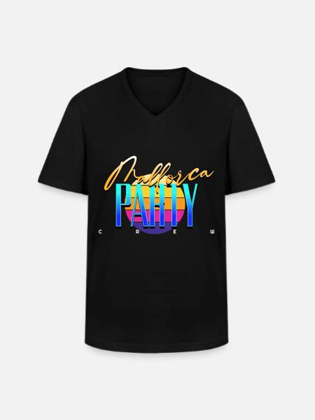 Mallorca Party Crew - Men's V-Neck T-Shirt - black