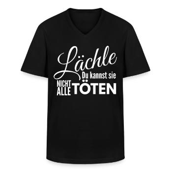 Lächle du kannst sie nicht alle töten - Männer-T-Shirt mit V-Ausschnitt - Schwarz - Vorne - AI Model Male 178 dark (178cm)