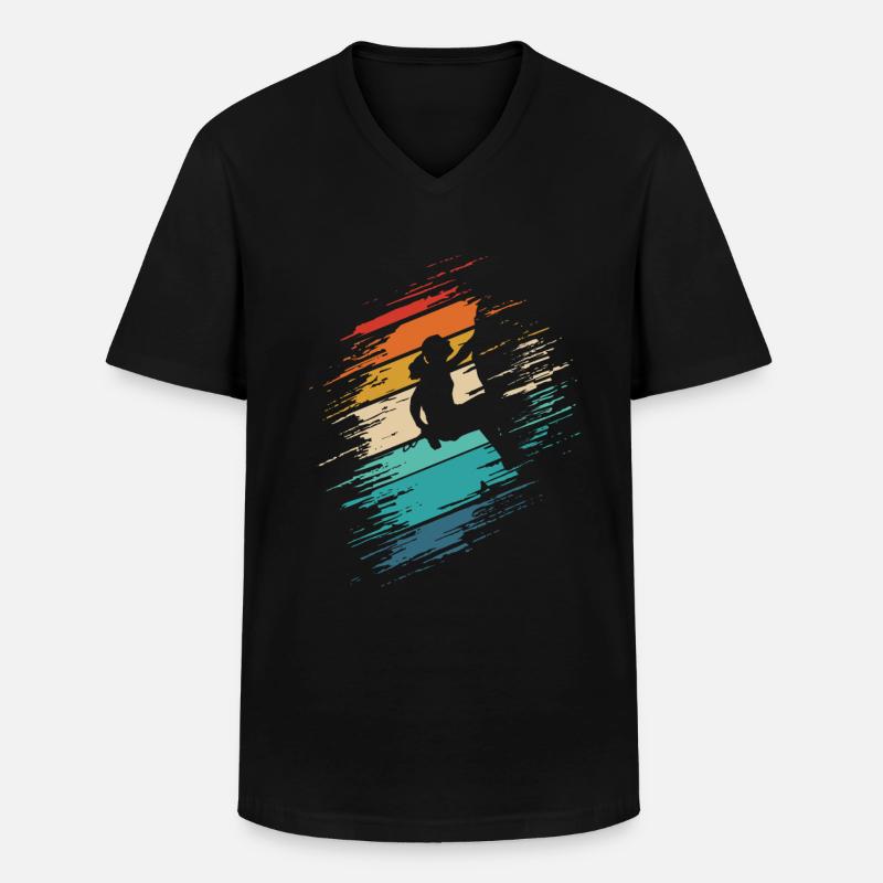 Kletterin - Männer-T-Shirt mit V-Ausschnitt - Schwarz