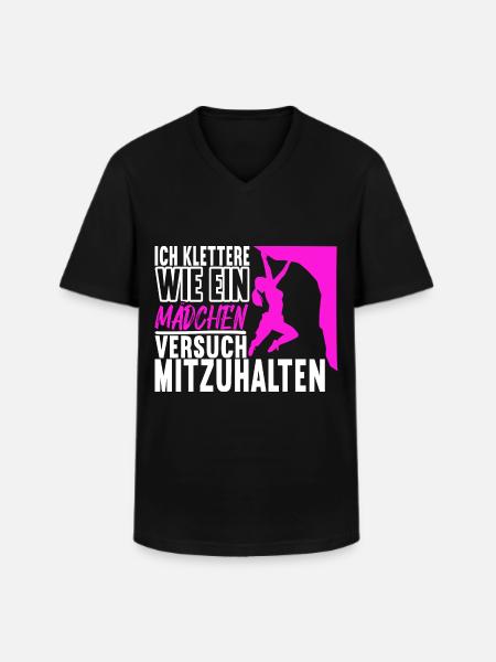 Klettern Kletterer - Männer-T-Shirt mit V-Ausschnitt - Schwarz