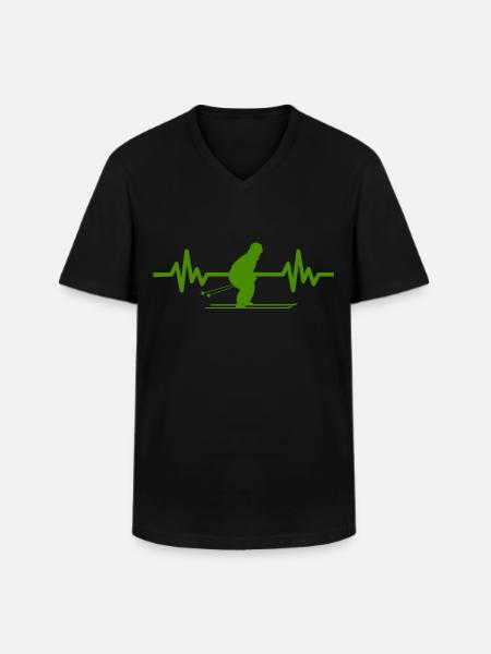 Heartbeat Ski Ski freestyle - T-shirt col V Homme - noir