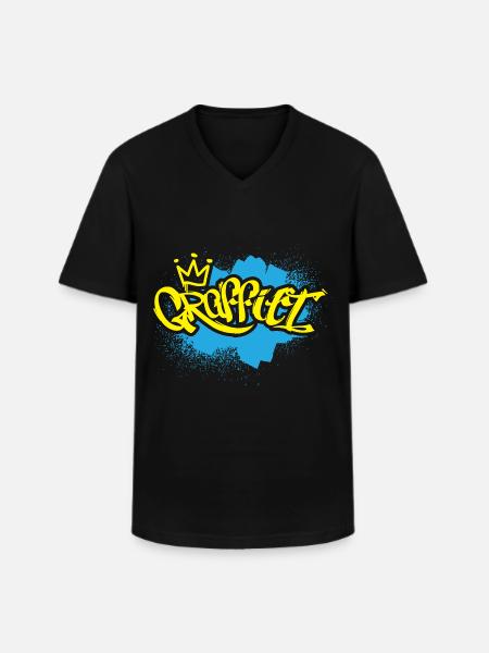 Grafitti Child Sprayer - Men's V-Neck T-Shirt - black