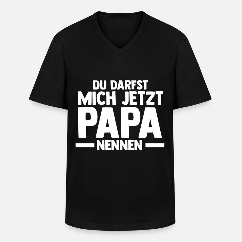 Vater Papi Papa - Männer-T-Shirt mit V-Ausschnitt - Schwarz