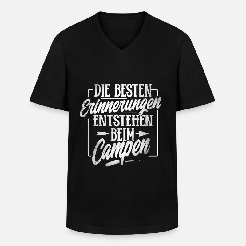 Camping - Männer-T-Shirt mit V-Ausschnitt - Schwarz