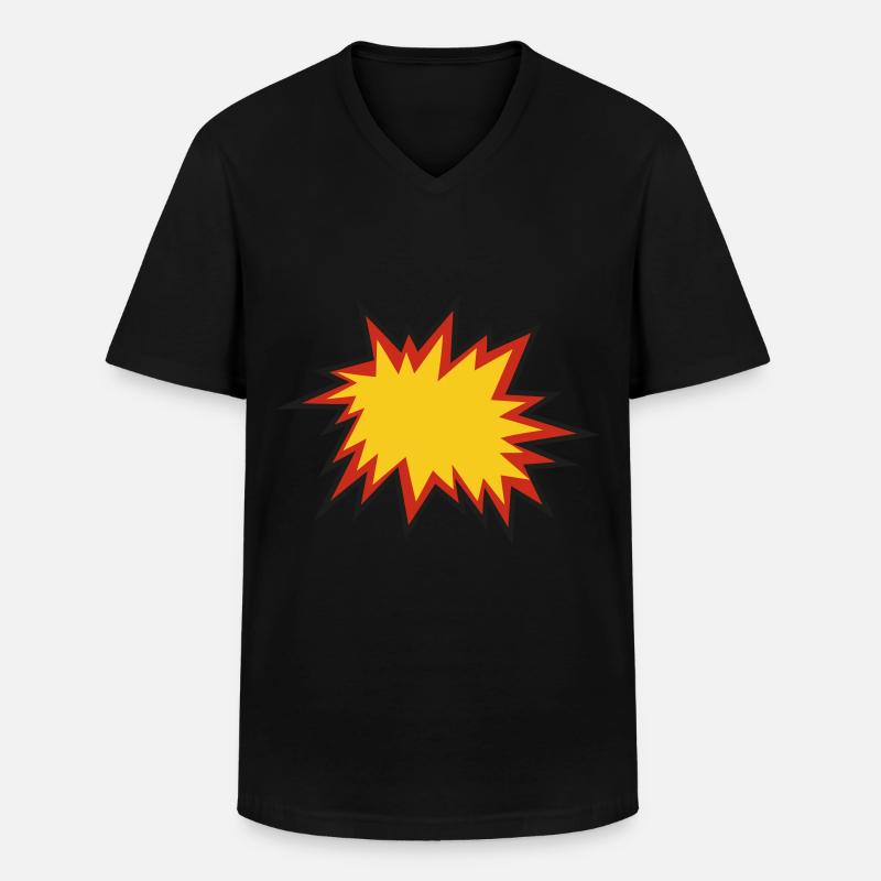 Comic Explosion - Männer-T-Shirt mit V-Ausschnitt - Schwarz