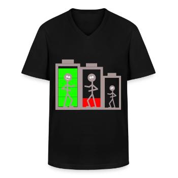 Batteri Energie Akku Power Batterien - Männer-T-Shirt mit V-Ausschnitt - Schwarz - Vorne - AI Model Male 178 dark (178cm)