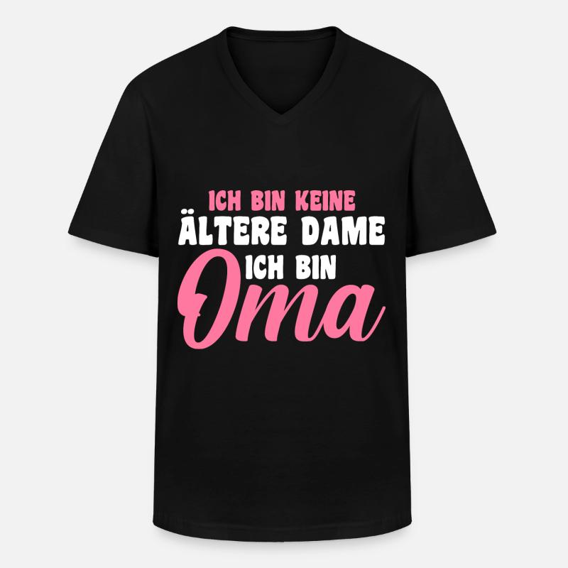 Großmutter Großmama Omi Oma - Männer-T-Shirt mit V-Ausschnitt - Schwarz