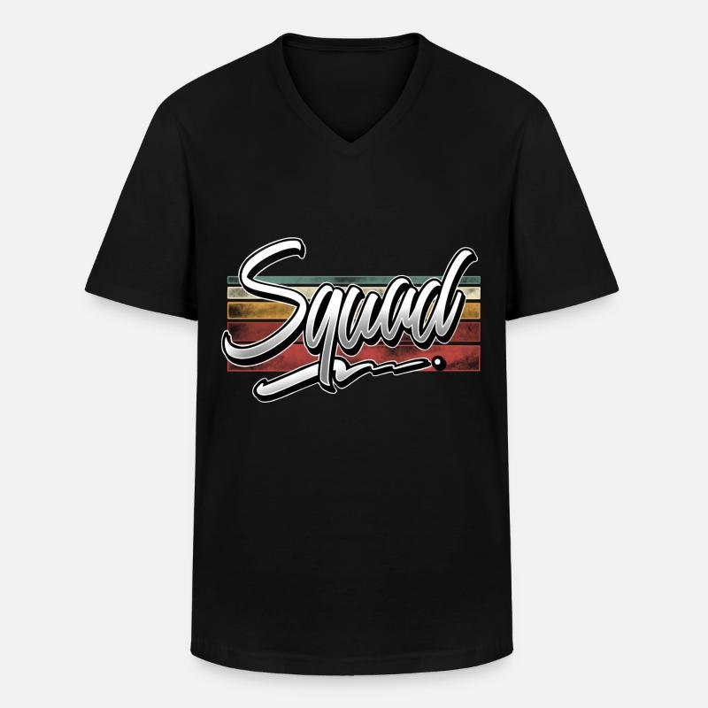 Squad - Männer-T-Shirt mit V-Ausschnitt - Schwarz
