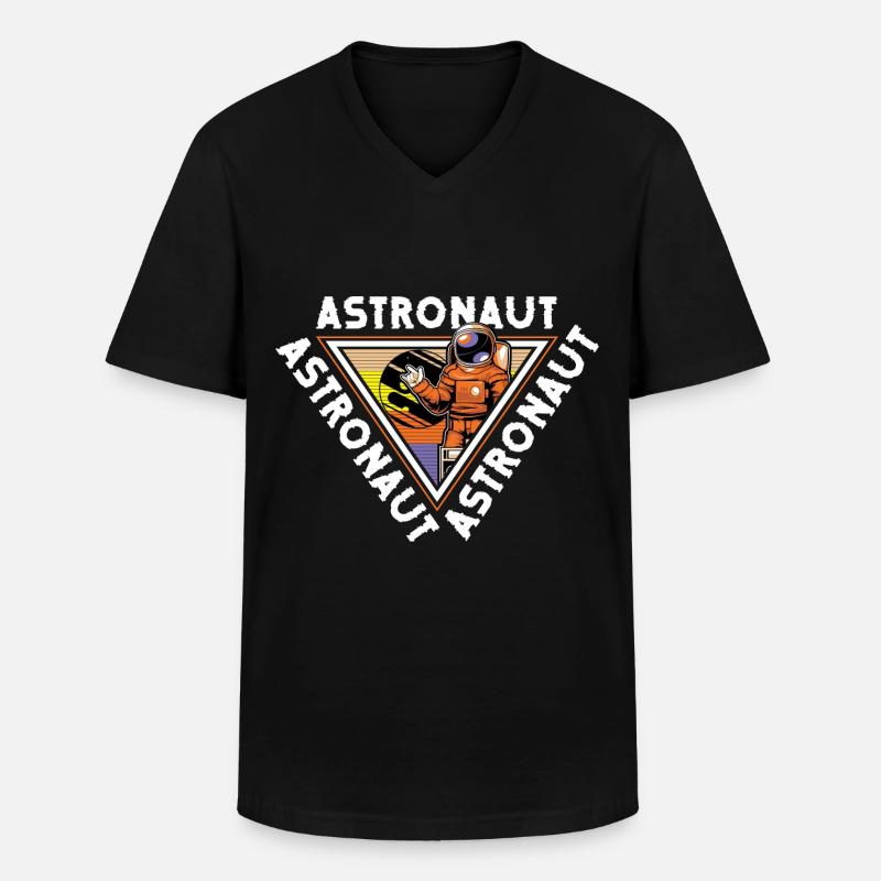 Navette spatiale Spacesuit Star Rocket - T-shirt col V Homme - noir