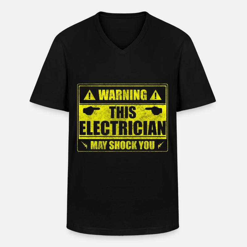 Elektrik Beruf Volt Blitz - Männer-T-Shirt mit V-Ausschnitt - Schwarz