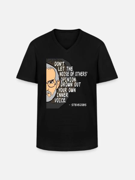 Tshirt Half Face - T-shirt col V Homme - noir