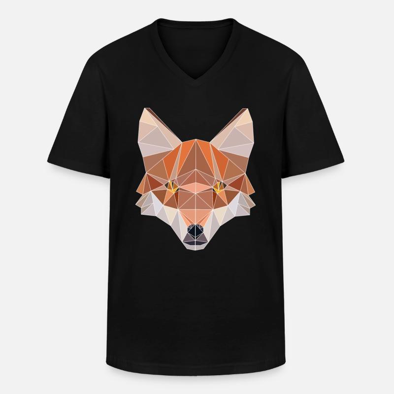 Tshirt polygonal Design Symmetrical Triangular - T-shirt col V Homme - noir