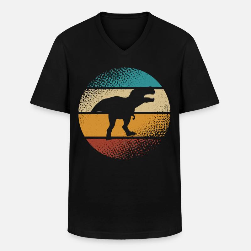 T Rex - Männer-T-Shirt mit V-Ausschnitt - Schwarz