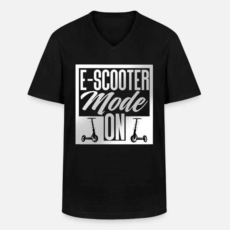 E Scooter Roller Elektroroller - Männer-T-Shirt mit V-Ausschnitt - Schwarz