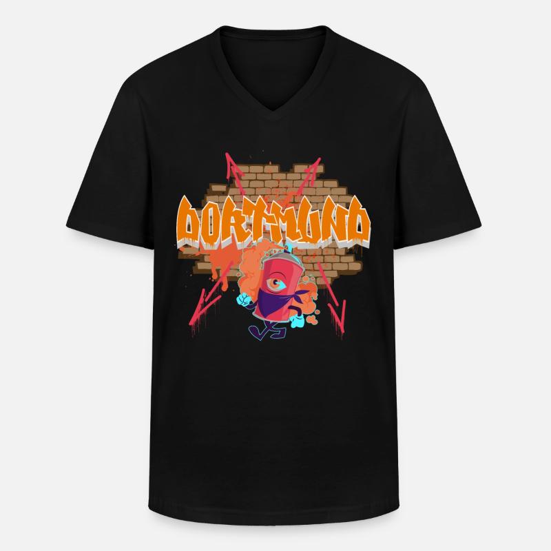 Dortmund Graffiti - Männer-T-Shirt mit V-Ausschnitt - Schwarz