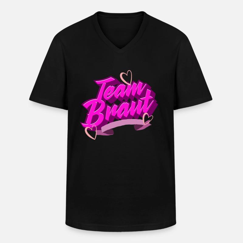 Team Braut - Männer-T-Shirt mit V-Ausschnitt - Schwarz