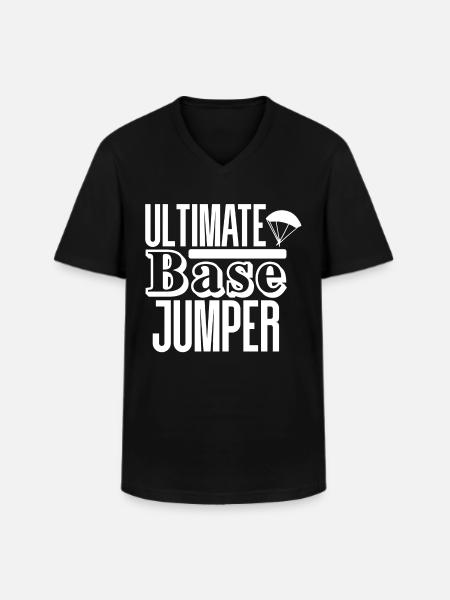 Base jumping - Men's V-Neck T-Shirt - black