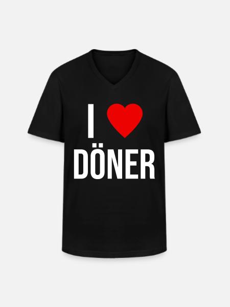 ME ENCANTA EL KEBAB - Camiseta con cuello de pico hombre - negro