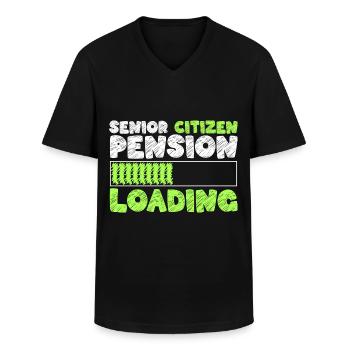 Retraités Repos Senior - T-shirt col V Homme - noir - Devant - AI Model Male 178 dark (178cm)