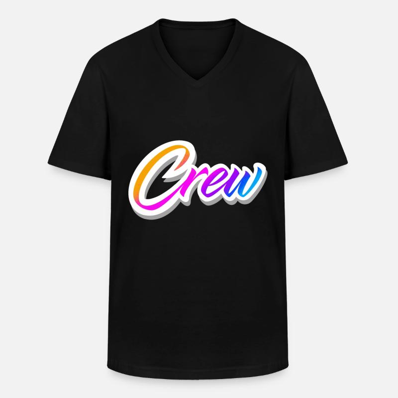 Crew Bunt - Männer-T-Shirt mit V-Ausschnitt - Schwarz