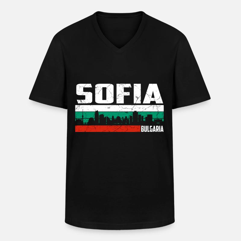 Sofia Bulgarien - Männer-T-Shirt mit V-Ausschnitt - Schwarz