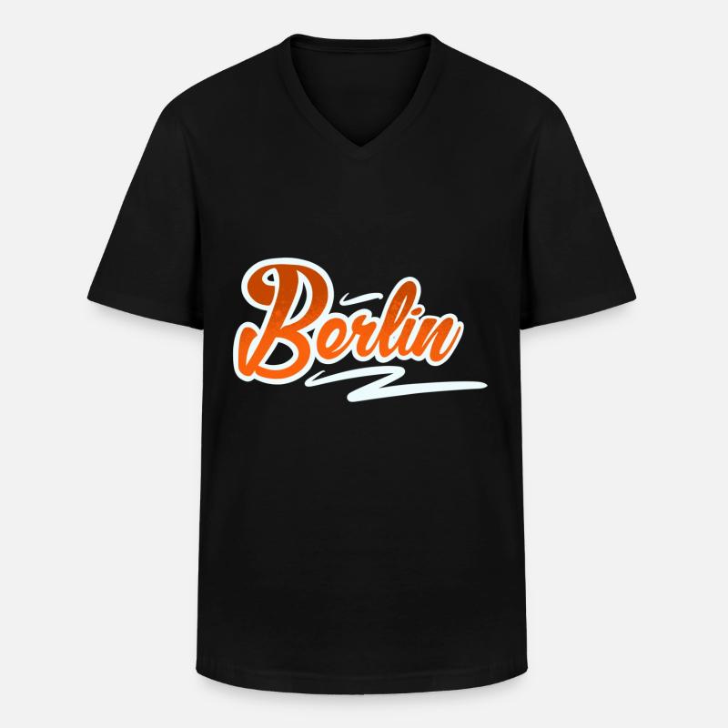 Berlin - Männer-T-Shirt mit V-Ausschnitt - Schwarz