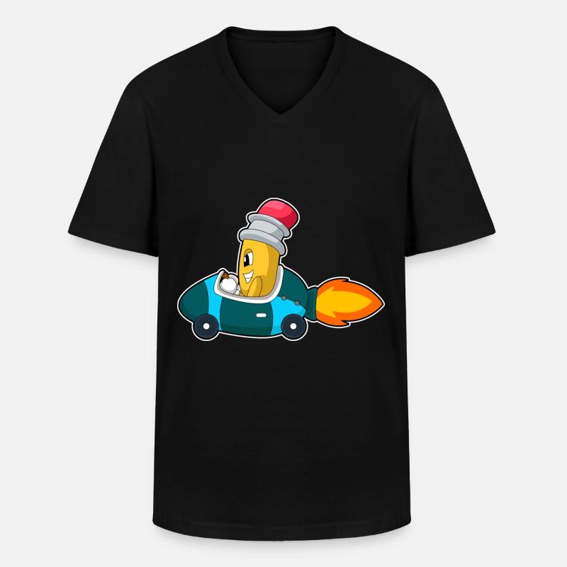 Bleistift Auto - Männer-T-Shirt mit V-Ausschnitt - Schwarz