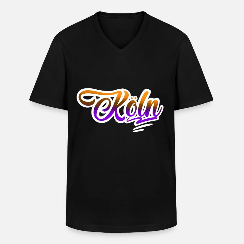 Köln - Männer-T-Shirt mit V-Ausschnitt - Schwarz