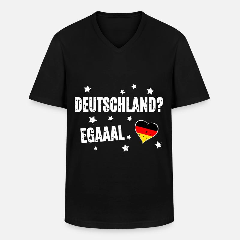 Lustiger Spruch Egal - Männer-T-Shirt mit V-Ausschnitt - Schwarz