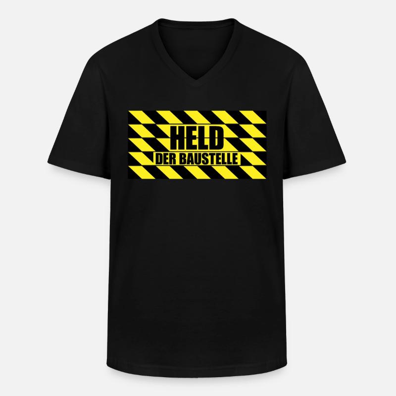 Held der Baustelle! | Bauarbeiter Geschenkidee - Männer-T-Shirt mit V-Ausschnitt - Schwarz