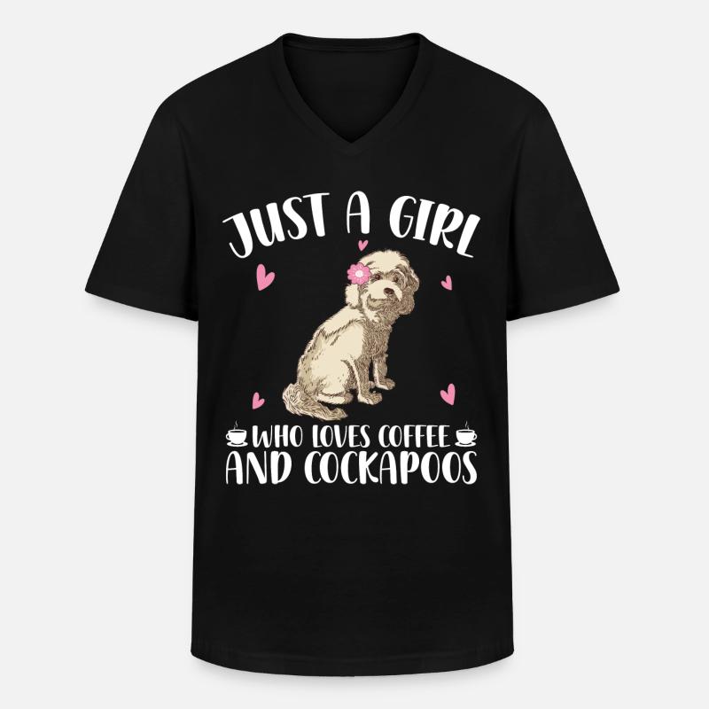 Cockapoo Mädchen - Männer-T-Shirt mit V-Ausschnitt - Schwarz