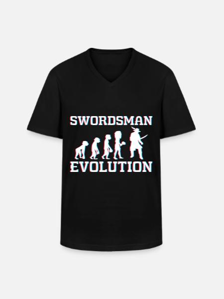 Warrior Kenjutsu Saber Fight - Men's V-Neck T-Shirt - black